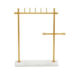 Best deal ❤️ Gold Marble Modern Jewelry Stand, 13" x 12" x 4" by Ivory and Iris 😉 -Cheap Ivory and Iris Store D508112S 8
