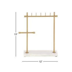 Best deal ❤️ Gold Marble Modern Jewelry Stand, 13" x 12" x 4" by Ivory and Iris 😉 -Cheap Ivory and Iris Store D508112S 9