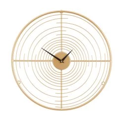Promo 😍 Gold Iron Contemporary Wall Clock, 20" x 20" x 2" by Ivory and Iris 👍
