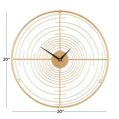 Promo 😍 Gold Iron Contemporary Wall Clock, 20" x 20" x 2" by Ivory and Iris 👍 -Cheap Ivory and Iris Store D508194S 6