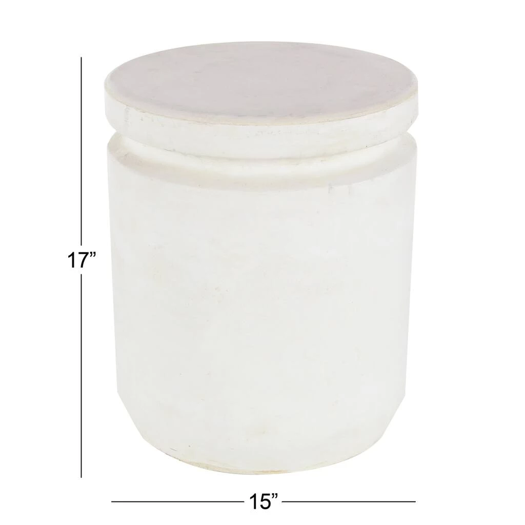 Outlet π₯ White Fiber Clay Industrial Outdoor Stool, 17" x 15" x 15" by Ivory and Iris 𧨠6 Outlet π₯ White Fiber Clay Industrial Outdoor Stool, 17" x 15" x 15" by Ivory and Iris 𧨠- Image 6
