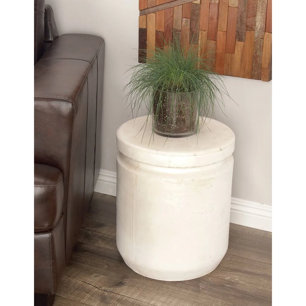 Outlet π₯ White Fiber Clay Industrial Outdoor Stool, 17" x 15" x 15" by Ivory and Iris 𧨠7 Outlet π₯ White Fiber Clay Industrial Outdoor Stool, 17" x 15" x 15" by Ivory and Iris 𧨠- Image 7
