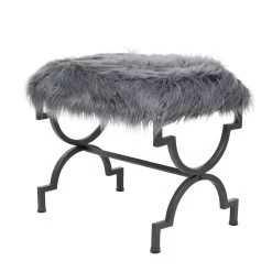 Best reviews of ⭐ Grey Iron Contemporary Stool, 24" x 18" x 19" by Ivory and Iris 😀 -Cheap Ivory and Iris Store D508213S 3