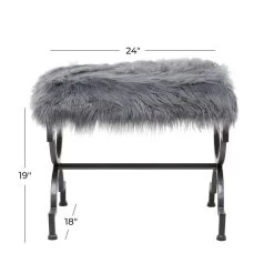 Best reviews of ⭐ Grey Iron Contemporary Stool, 24" x 18" x 19" by Ivory and Iris 😀 -Cheap Ivory and Iris Store D508213S 8