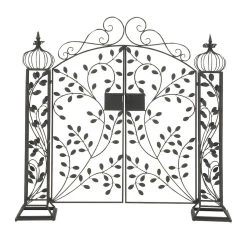 Discount ⌛ Black Tin Traditional Garden Arbor, 65" x 70" x 15" by Ivory and Iris 👍