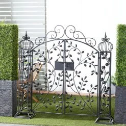 Discount ⌛ Black Tin Traditional Garden Arbor, 65" x 70" x 15" by Ivory and Iris 👍 -Cheap Ivory and Iris Store D508221S 10