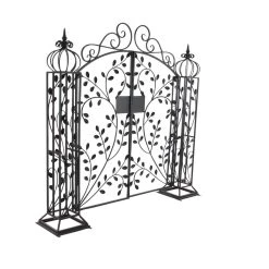 Discount ⌛ Black Tin Traditional Garden Arbor, 65" x 70" x 15" by Ivory and Iris 👍 -Cheap Ivory and Iris Store D508221S 3