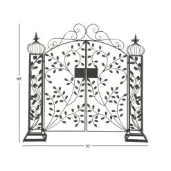 Discount ⌛ Black Tin Traditional Garden Arbor, 65" x 70" x 15" by Ivory and Iris 👍 -Cheap Ivory and Iris Store D508221S 9