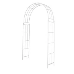Best reviews of 👍 White Iron Contemporary Garden Arbor, 91" x 54" x 15" by Ivory and Iris ❤️