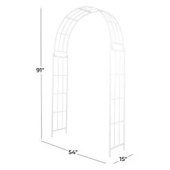 Best reviews of 👍 White Iron Contemporary Garden Arbor, 91" x 54" x 15" by Ivory and Iris ❤️ -Cheap Ivory and Iris Store D508222S 8