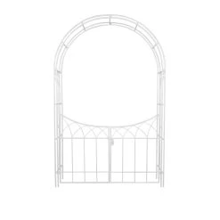 Brand new 👍 White Iron Traditional Garden Arbor, 86" x 55" x 14" by Ivory and Iris 🎁