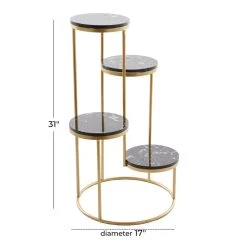 Hot Sale 😀 Black Iron Glam Plantstand, 31" x 17" x 17" by Ivory and Iris ❤️ -Cheap Ivory and Iris Store D508300S 6