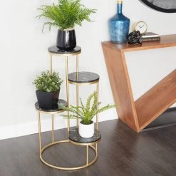 Hot Sale 😀 Black Iron Glam Plantstand, 31" x 17" x 17" by Ivory and Iris ❤️ -Cheap Ivory and Iris Store D508300S 7