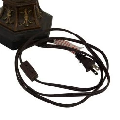 Best deal 🔔 Brown Metal Mediterranean Uplight Table Lamp, 20" x 7" x 7" by Ivory and Iris 😀 -Cheap Ivory and Iris Store D508301S 6