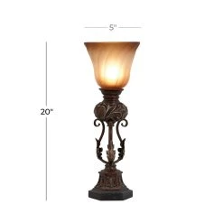 Best deal 🔔 Brown Metal Mediterranean Uplight Table Lamp, 20" x 7" x 7" by Ivory and Iris 😀 -Cheap Ivory and Iris Store D508301S 7