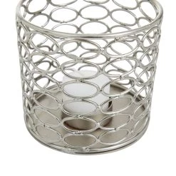 Cheapest ⭐ Set of 3 Silver Iron Modern Candle Holders, 4" x 4" x 4" by Ivory and Iris 🎁 -Cheap Ivory and Iris Store D508318S 4