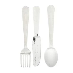 Cheapest π Set of 3 Silver Aluminum Contemporary Wall Decor, 34" x 3" x 6" by Ivory and Iris β