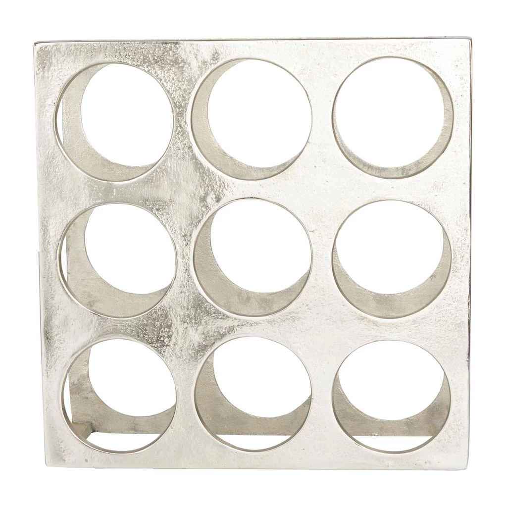 Discount β¨ Silver Aluminum Contemporary Wine Rack, 16" x 16" x 8" by Ivory and Iris π 4 Discount β¨ Silver Aluminum Contemporary Wine Rack, 16" x 16" x 8" by Ivory and Iris π - Image 4