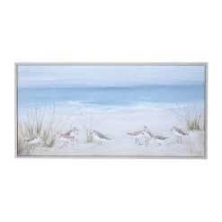 Promo 🤩 Blue Polystone Coastal Framed Wall Art, 28" x 55" x 2" by Ivory and Iris 😉