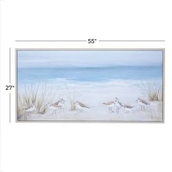 Promo 🤩 Blue Polystone Coastal Framed Wall Art, 28" x 55" x 2" by Ivory and Iris 😉 -Cheap Ivory and Iris Store D509789S 6