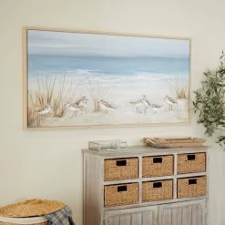 Promo 🤩 Blue Polystone Coastal Framed Wall Art, 28" x 55" x 2" by Ivory and Iris 😉 -Cheap Ivory and Iris Store D509789S 7