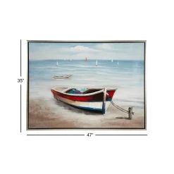 Flash Sale 😉 Multi Colored Coastal Canvas Wall Art, 36" x 47" by Ivory and Iris 🔥 -Cheap Ivory and Iris Store D509790S 8