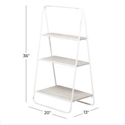 Wholesale 🌟 White Iron Farmhouse Shelving Unit, 36" x 13" x 20" by Ivory and Iris 🎁 -Cheap Ivory and Iris Store D509845S 7