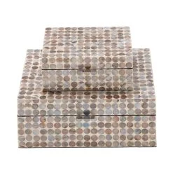 Best Pirce 🛒 Brown 👩 Mother of Pearl Coastal Box Set by Ivory and Iris ✔️