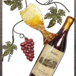 Brand new 🛒 Set of 4 Multi Colored Metal Traditional Wine Wall Decor, 18" x 14" by Ivory and Iris 💯 -Cheap Ivory and Iris Store D510868S 3
