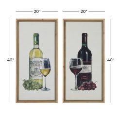 Coupon 🌟 Set of 2 Brown Wood Farmhouse Wine Wall Art, 20" x 40" by Ivory and Iris ✔️ -Cheap Ivory and Iris Store D510872S 7