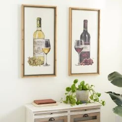 Coupon 🌟 Set of 2 Brown Wood Farmhouse Wine Wall Art, 20" x 40" by Ivory and Iris ✔️ -Cheap Ivory and Iris Store D510872S 8