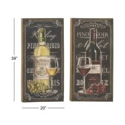 Best reviews of 🔥 Set of 2 Black Linen Traditional Wine Wall Art, 20" x 39" by Ivory and Iris ❤️ -Cheap Ivory and Iris Store D510873S 8