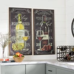 Best reviews of 🔥 Set of 2 Black Linen Traditional Wine Wall Art, 20" x 39" by Ivory and Iris ❤️ -Cheap Ivory and Iris Store D510873S 9
