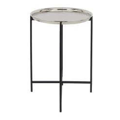 Buy π Silver Aluminum Transitional Accent Table, 25" x 19" x 19" by Ivory and Iris π―
