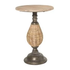 Top 10 ⭐ Brown Iron Farmhouse Accent Table, 22" x 15" x 15" by Ivory and Iris ✔️ -Cheap Ivory and Iris Store D510876S 5