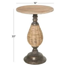 Top 10 ⭐ Brown Iron Farmhouse Accent Table, 22" x 15" x 15" by Ivory and Iris ✔️ -Cheap Ivory and Iris Store D510876S 6