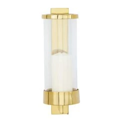 Cheapest ✨ Gold Aluminum Contemporary Wall Sconce, 16" x 5" x 7" by Ivory and Iris 👏