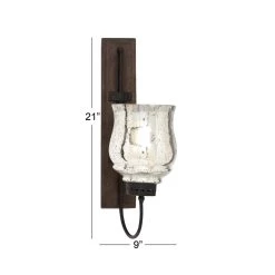 Wholesale 😉 Brown Mango Wood Traditional Candle Wall Sconce, 21" x 9" x 4" by Ivory and Iris 😀 -Cheap Ivory and Iris Store D510900S 8