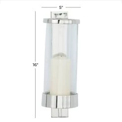 Buy 🌟 Silver Aluminum Contemporary Wall Sconce, 16" x 5" x 7" by Ivory and Iris 🤩 -Cheap Ivory and Iris Store D510901S 6