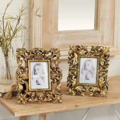 Promo ⭐ 2 Pack Gold Polystone Traditional 4" x 6" Frames by Ivory and Iris 🧨 -Cheap Ivory and Iris Store D510904S 11
