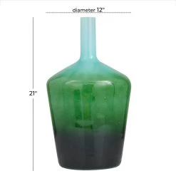 Discount ❤️ Green Glass Modern Vase, 21" x 12" x 12" by Ivory and Iris 😍 -Cheap Ivory and Iris Store D511343S 6
