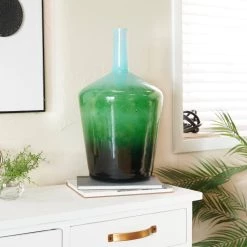 Discount ❤️ Green Glass Modern Vase, 21" x 12" x 12" by Ivory and Iris 😍 -Cheap Ivory and Iris Store D511343S 7