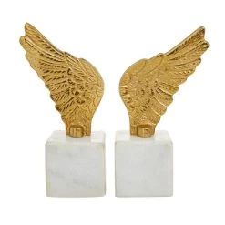 Hot Sale 🌟 10" Angel Wing Aluminum Bookend Set by Ivory and Iris 🎉 -Cheap Ivory and Iris Store D511350S 5