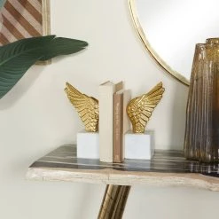 Hot Sale 🌟 10" Angel Wing Aluminum Bookend Set by Ivory and Iris 🎉 -Cheap Ivory and Iris Store D511350S 7