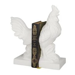 Best Sale 👍 Modern Rooster Farmhouse Dolomite Bookend Set by Ivory and Iris 😀