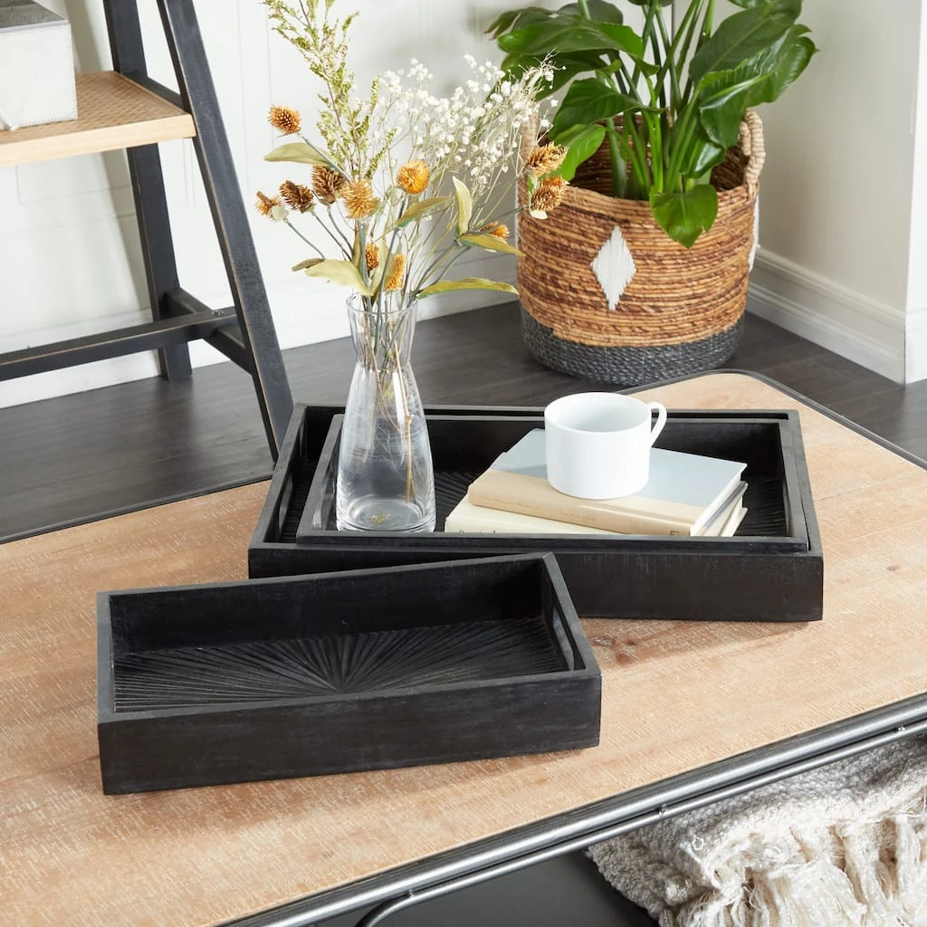 Best reviews of ⌛ Set of 3" Black Wood Contemporary Trays, 3" x 16" x 10" by Ivory and Iris ✨ 10 Best reviews of ⌛ Set of 3" Black Wood Contemporary Trays, 3" x 16" x 10" by Ivory and Iris ✨ - Image 10