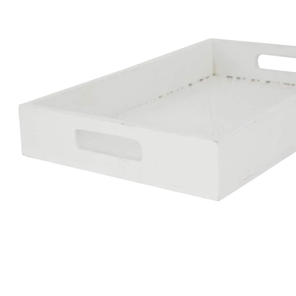 Coupon π Set of 3" White Mango Wood Contemporary Trays, 2" x 16" x 10" by Ivory and Iris π€© 4 Coupon π Set of 3" White Mango Wood Contemporary Trays, 2" x 16" x 10" by Ivory and Iris π€© - Image 4