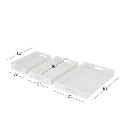 Coupon π Set of 3" White Mango Wood Contemporary Trays, 2" x 16" x 10" by Ivory and Iris π€© 12 Coupon π Set of 3" White Mango Wood Contemporary Trays, 2" x 16" x 10" by Ivory and Iris π€© -Cheap Ivory and Iris Store D511421S 6