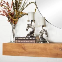 Best Pirce 🧨 Set of 2 Silver Aluminum Contemporary Candle Holder, 4" x 4" x 5" by Ivory and Iris 🧨 -Cheap Ivory and Iris Store D511453S 7