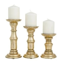 Top 10 🛒 Gold Wood Traditional Candle holder 10",8",6" by Ivory and Iris 🥰 -Cheap Ivory and Iris Store D511461S 5